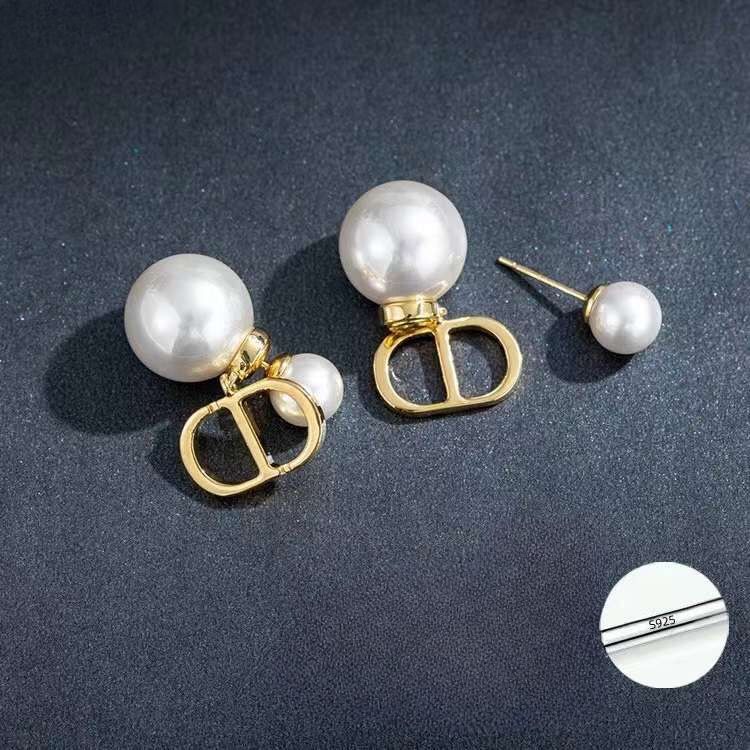  Bông Tai Dior Màu Vàng Ngọc Trai (AZ) - Có 3 Kiểu Đeo 