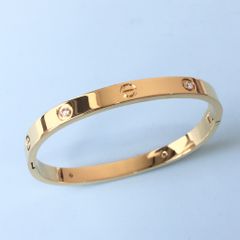  Vòng Tay Nam, Nữ TiTan Cao Cấp - Cartier Màu Vàng Pha Lê Trắng (AI) 