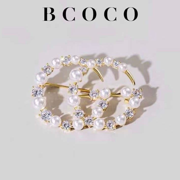  Cài Áo Nam, Nữ - Gucci Màu Vàng Ngọc Trai & Pha Lê Trắng (AC) 