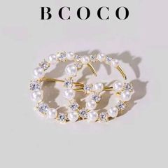  Cài Áo Nam, Nữ - Gucci Màu Vàng Ngọc Trai & Pha Lê Trắng (AC) 