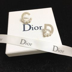  Bông Tai Dior Màu Vàng Bản To Ngọc Trai & Pha Lê Trắng (AE) 