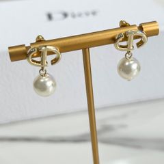  Bông Tai Dior Màu Vàng Ngọc Trai (AQ) 