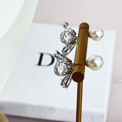  Bông Tai Dior Màu Vàng Ngọc Trai & Pha Lê Trắng (AF) - Có 3 Kiểu Đeo 