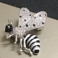  Cài Áo Nam, Nữ - Con Ong Gucci Pha Lê Đen & Trắng (AF) 