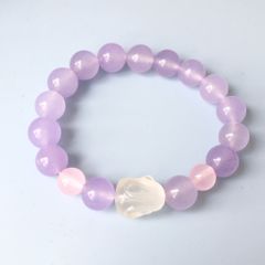  Vòng Đá Phong Thuỷ Cao Cấp - Con Thỏ May Mắn Đá Thạch Anh Trắng & Thạch Anh Tím Oải Hương, Thạch Anh Hồng Tự Nhiên 