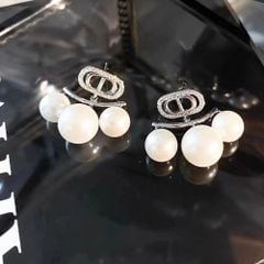  Bông Tai Dior Màu Trắng Ngọc Trai & Pha Lê (AK) 