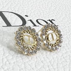  Bông Tai Dior Màu Vàng Pha Lê Trắng (AP) 