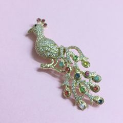  Cài Áo Con Phượng Hoàng Màu Vàng Pha Lê Màu (AA) 