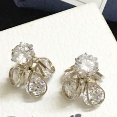  Bông Tai Dior Màu Vàng Pha Lê Trắng (AG) - Có 3 Kiểu Đeo 