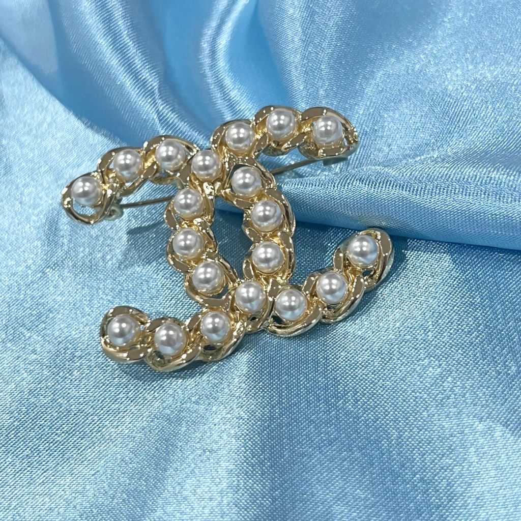  Cài Áo Nam, Nữ - Chanel Màu Vàng Ngọc Trai Trắng (BX) 
