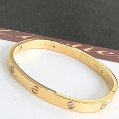  Vòng Tay Nam, Nữ TiTan Cao Cấp - Cartier Màu Vàng Pha Lê Trắng (AI) 