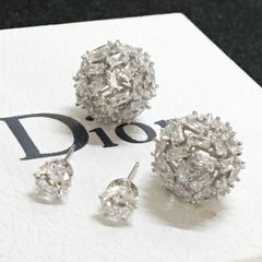  Bông Tai Dior Màu Trắng Pha Lê (AB) - Có 3 Kiểu Đeo 
