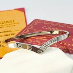  Vòng Tay TiTan Cao Cấp - Cartier Màu Trắng Pha Lê (AL) 