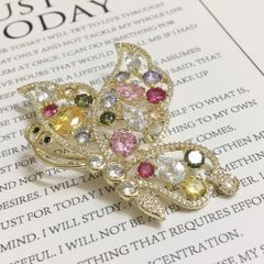  Cài Áo Con Bướm Pha Lê Màu Kiêu Sa (AF) 