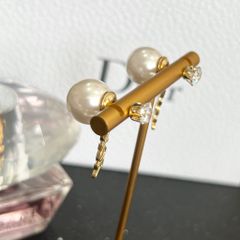  Bông Tai Dior Màu Vàng Ngọc Trai & Pha Lê Trắng (AV) - Có 3 Kiểu Đeo 