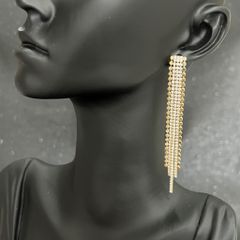  Bông Tai Tua Rua Màu Vàng Pha Lê Trắng Tinh Tế (AT) 