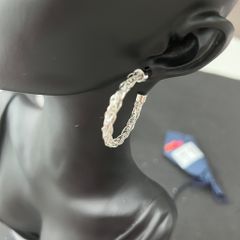  Bông Tai Khoen Tròn Lưới Màu Trắng 3,5cm (BN) 