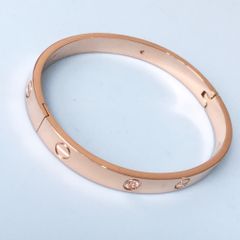  Vòng Tay Cặp Đôi Tình Yêu - Cartier Màu Vàng Hồng Titan Cao Cấp Pha Lê (AA) 