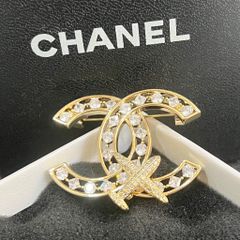  Cài Áo Nam, Nữ - Chanel Máy Bay Màu Vàng Pha Lê Trắng (CP) 