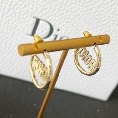  Bông Tai Dior Màu Vàng Pha Lê Trắng (AP) 