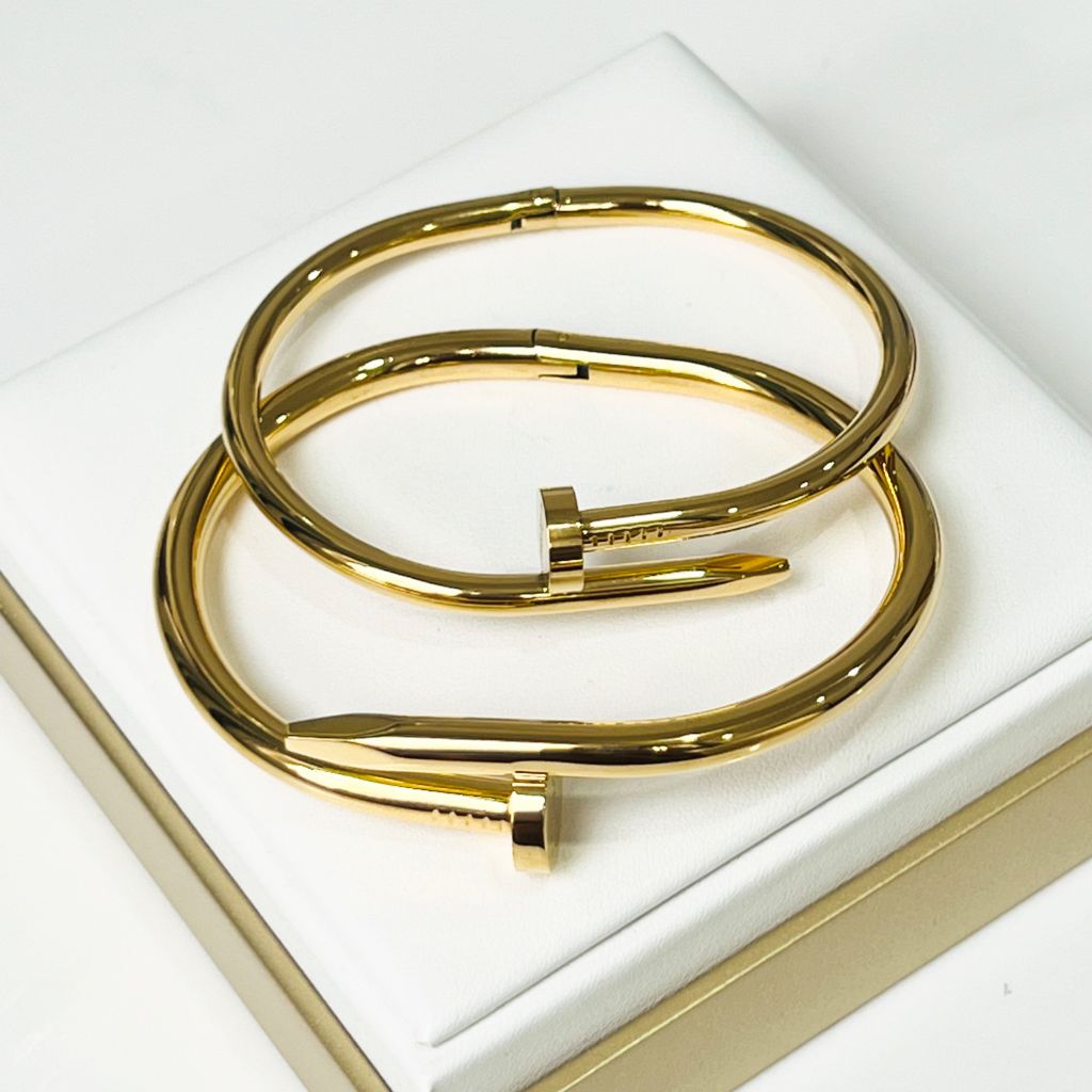  Vòng Tay Cặp Đôi Tình Yêu - Cartier Cây Đinh Màu Vàng Titan Cao Cấp (AL) 