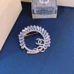  Cài Áo Nam, Nữ - Chanel Màu Vàng Pha Lê Trắng (CN) 