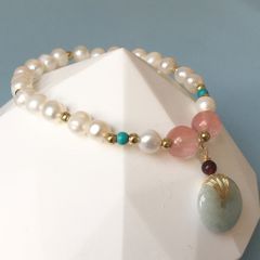  Vòng Đá Phong Thuỷ Cao Cấp - Đồng Tiền Đá Cẩm Thạch & Thạch Anh Tím, Thạch Anh Dâu Tây Tự Nhiên 