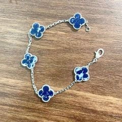  Vòng Tay Cỏ 4 Lá May Mắn Nam, Nữ Màu Trắng Xanh Cao Cấp 