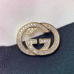 Cài Áo Nam, Nữ - Gucci Màu Vàng Pha Lê Trắng (AF) 