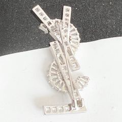  Cài Áo Nam, Nữ - YSL Màu Trắng Pha Lê (AG) 