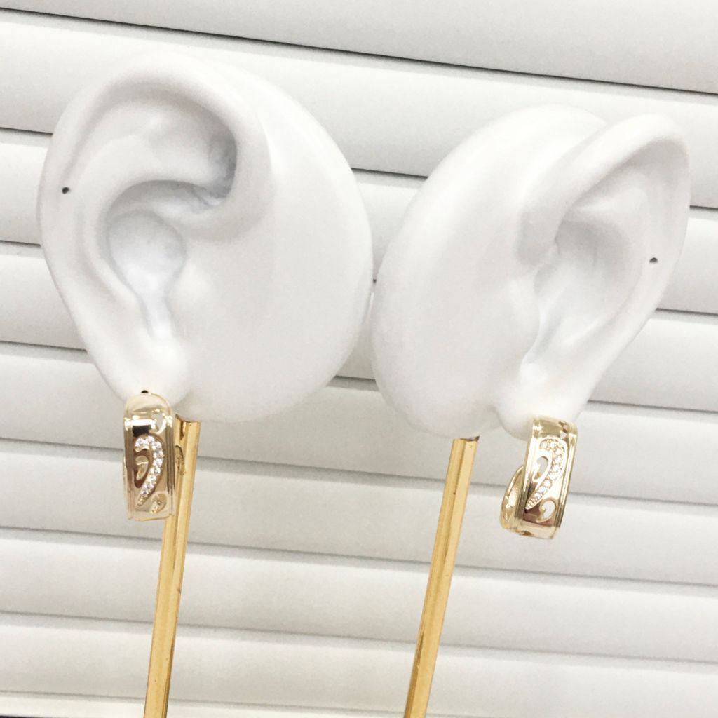  Bông Tai Nike Bản To Màu Vàng Pha Lê Trắng Cá Tính 