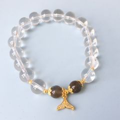  Vòng Đá Phong Thuỷ Cao Cấp - Đuôi Cá Pha Lê & Đá Thạch Anh Trắng, Đá Mặt Trăng Màu Xám Tự Nhiên 