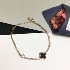  Vòng Tay Titan Cao Cấp - Cỏ 4 Lá May Mắn Màu Vàng Hồng (AB) 