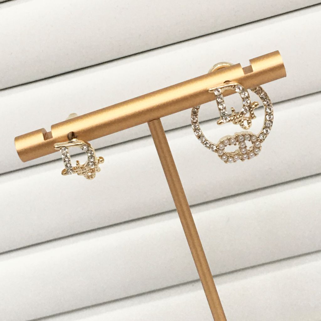  Bông Tai Dior Màu Vàng Ngọc Trai & Pha Lê Trắng (AY) - 3 Kiểu Đeo 