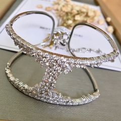  Vòng Tay Hermes Bản To Màu Trắng Pha Lê (AC) 