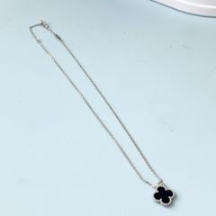  Bộ Trang Sức Cỏ 4 Lá May Mắn Vàng Đen Size 1,5cm - Dây Chuyền, Vòng Tay & Bông Tai Pha Lê (AO) 