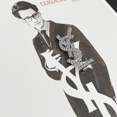  Cài Áo Nam, Nữ - YSL Màu Trắng Pha Lê (AL) 