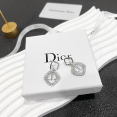  Bông Tai Dior Màu Trắng Pha Lê (AM) 