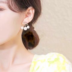  Bông Tai Dior Màu Trắng Ngọc Trai & Pha Lê (AK) 