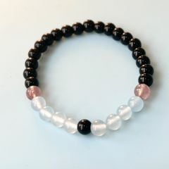  Vòng Đá Phong Thuỷ Cao Cấp - Đá Aquamarine, Đá Obsidian & Đá Thạch Anh Dâu Tây Tự Nhiên 