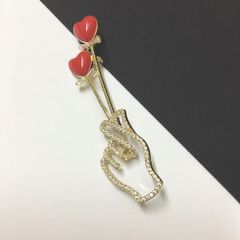  Cài Áo 2 Trái Tim & Bàn Tay Pha Lê 