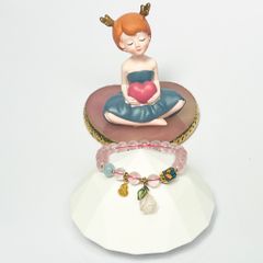  Vòng Đá Phong Thuỷ Cao Cấp - Hoa Hồng Thạch Anh Hồng & Đá Aquamarine Tự Nhiên 