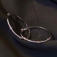  Bông Tai Khoen Tròn Màu Trắng Pha Lê Hồng & Trắng 