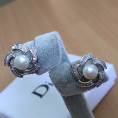  Bông Tai Cánh Hoa Pha Lê & Ngọc Trai Thiên Nhiên (AL) 