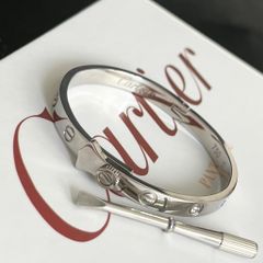  Vòng Tay TiTan Cao Cấp - Cây Đinh Cartier & Tua Vít Màu Trắng Pha Lê (AG) 