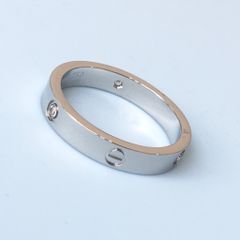  Nhẫn Cặp Đôi Tình Yêu - Cartier Màu Trắng TiTan Cao Cấp Pha Lê (AF) 