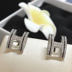  Bông Tai Hermes Màu Trắng Pha Lê (AD) 