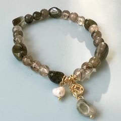  Vòng Đá Phong Thuỷ Cao Cấp - Đồng Tiền Pha Lê, Ngọc Trai Nước Ngọt & Đá Thạch Tóc Xanh Lá Tự Nhiên 