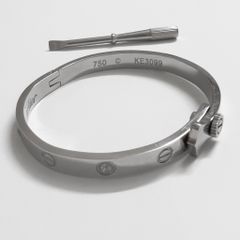  Vòng Tay TiTan Cao Cấp - Cây Đinh Cartier & Tua Vít Màu Trắng Pha Lê (AG) 