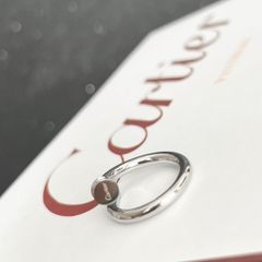  Bộ Trang Sức Cây Đinh Cartier Titan Cao Cấp - Vòng Tay & Nhẫn Màu Trắng Pha Lê (AC) 